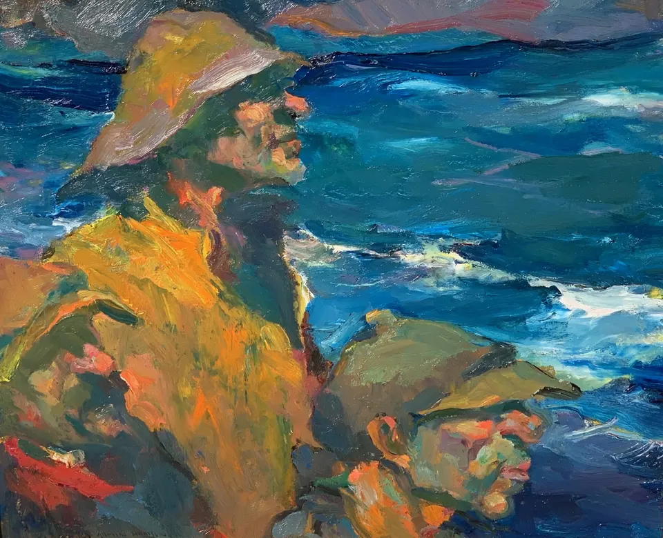 Armin Hansen, Men of the Sea, oil on board