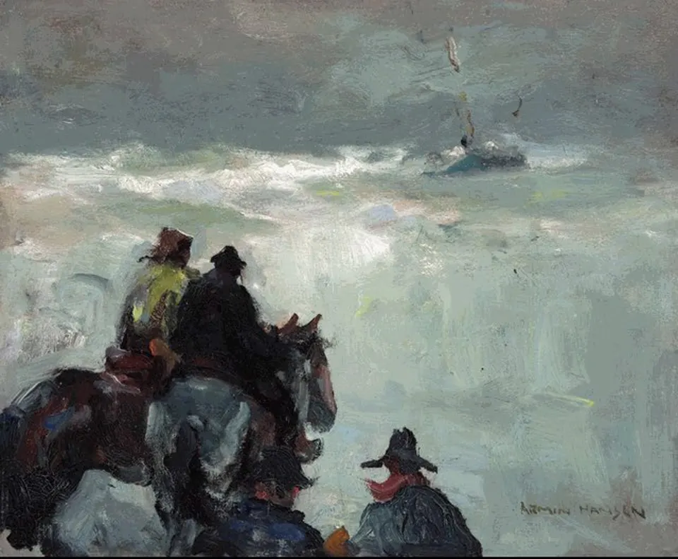 Armin Hansen, Storm, oil on board