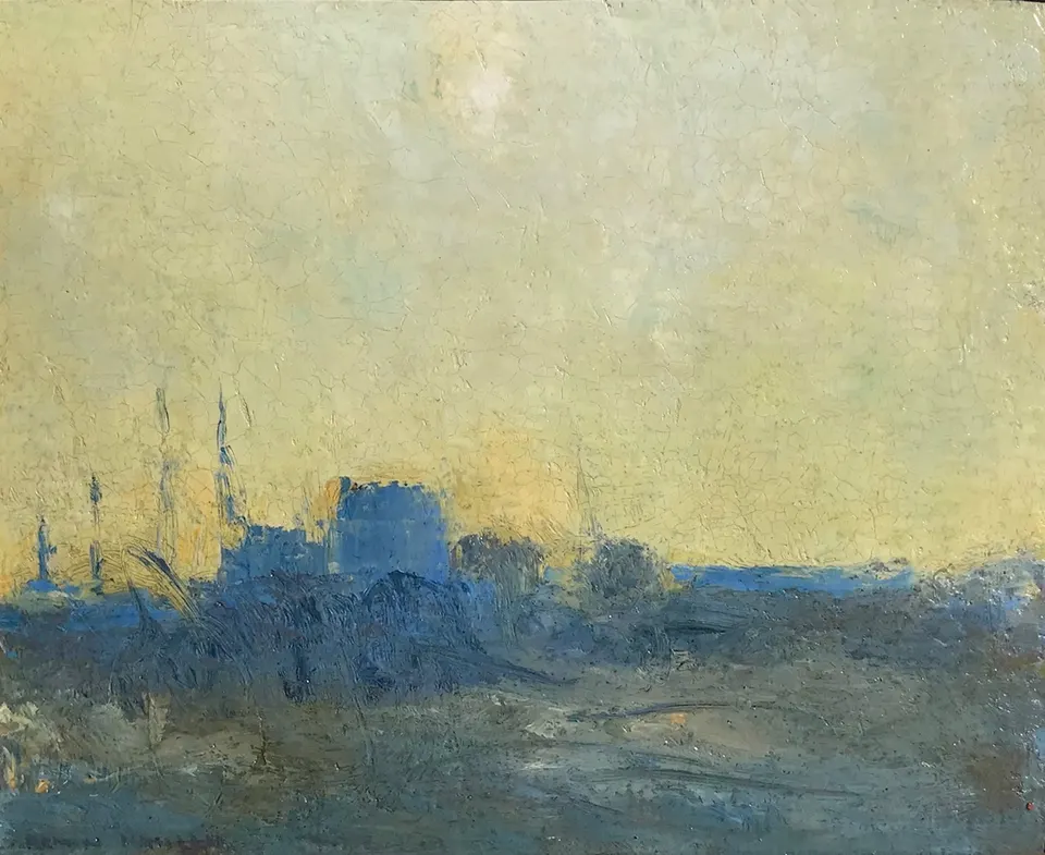 Armin Hansen, Winter Morning, oil on board